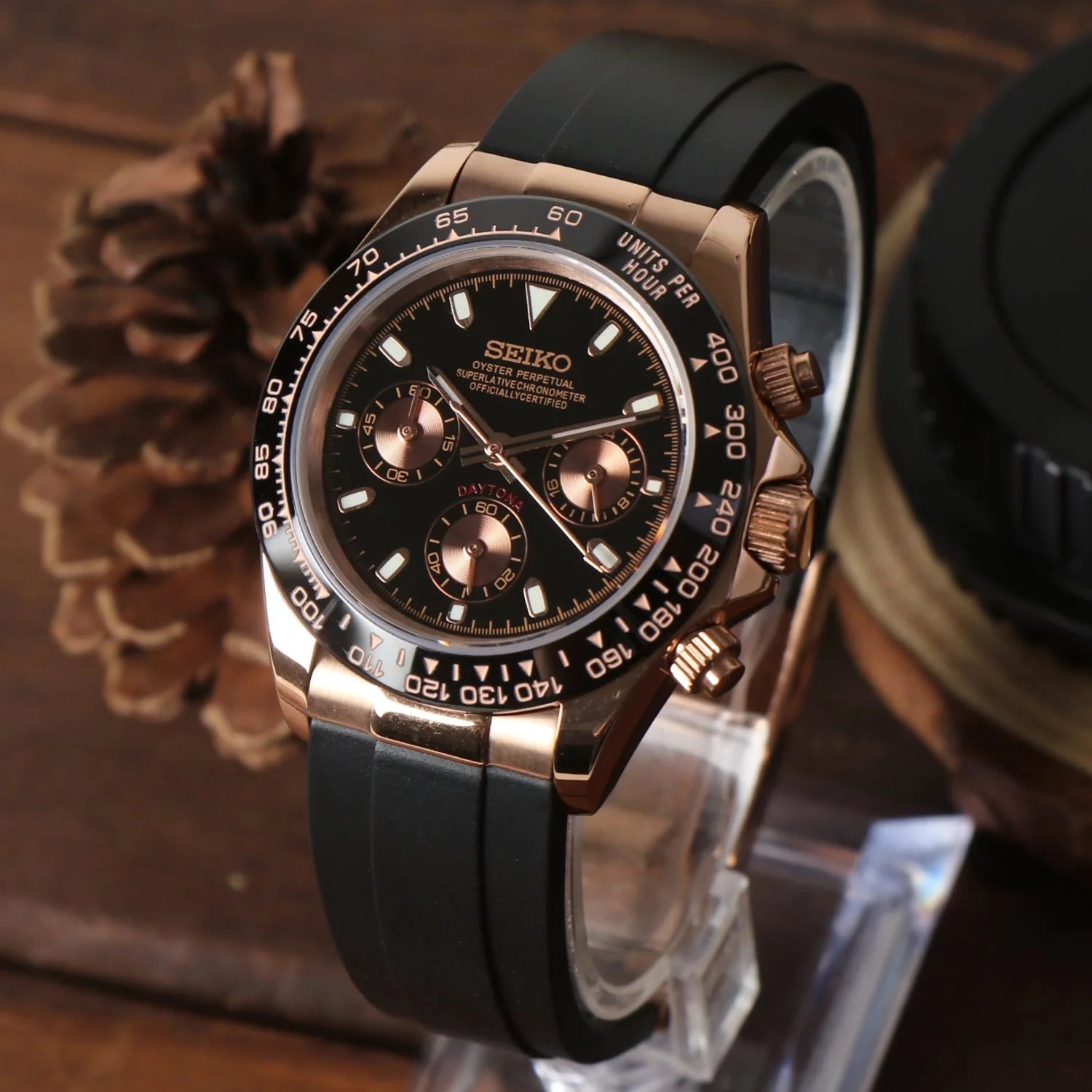 Seiko Mod Daytona Rose Gold