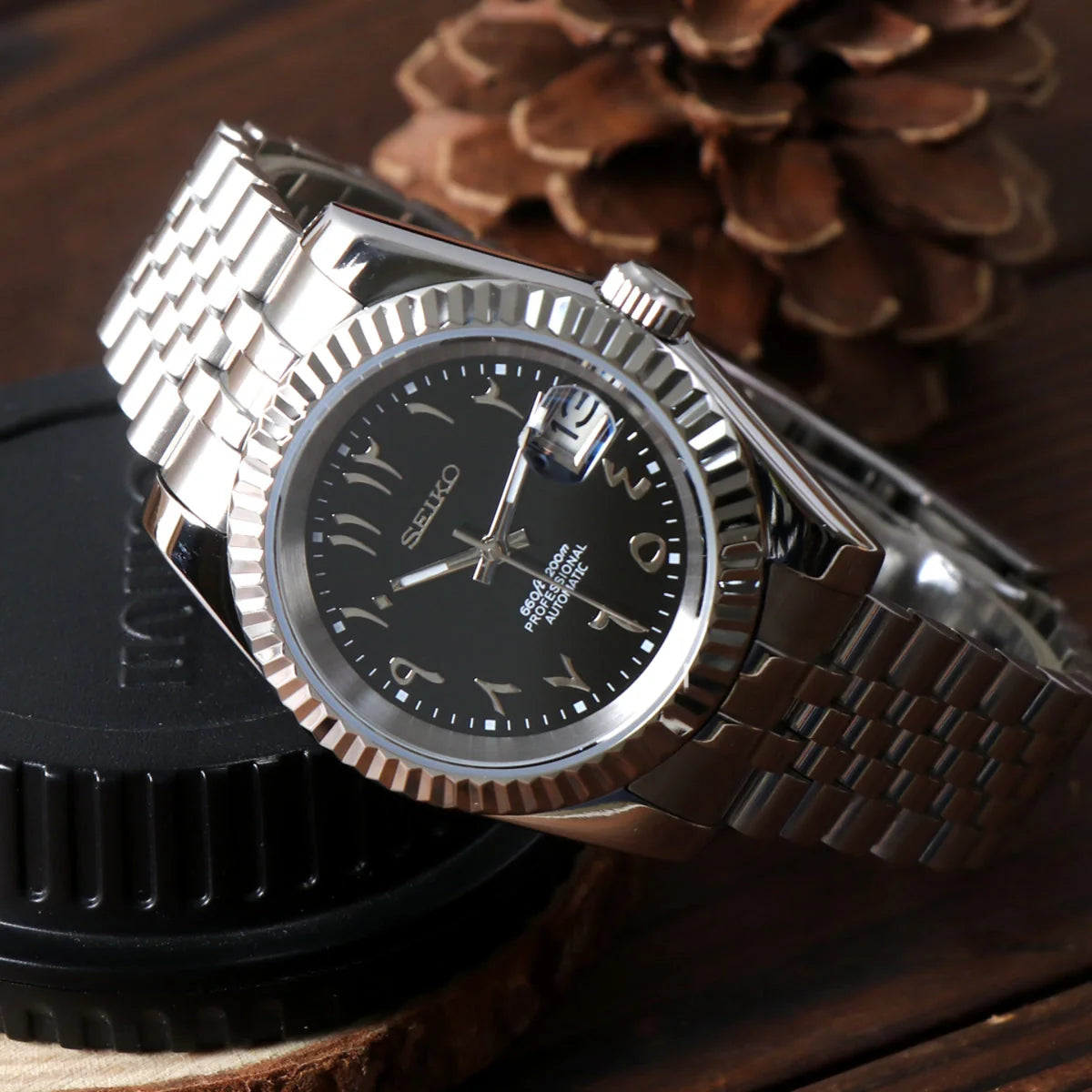 Seiko Mod Datejust Arabe Noir