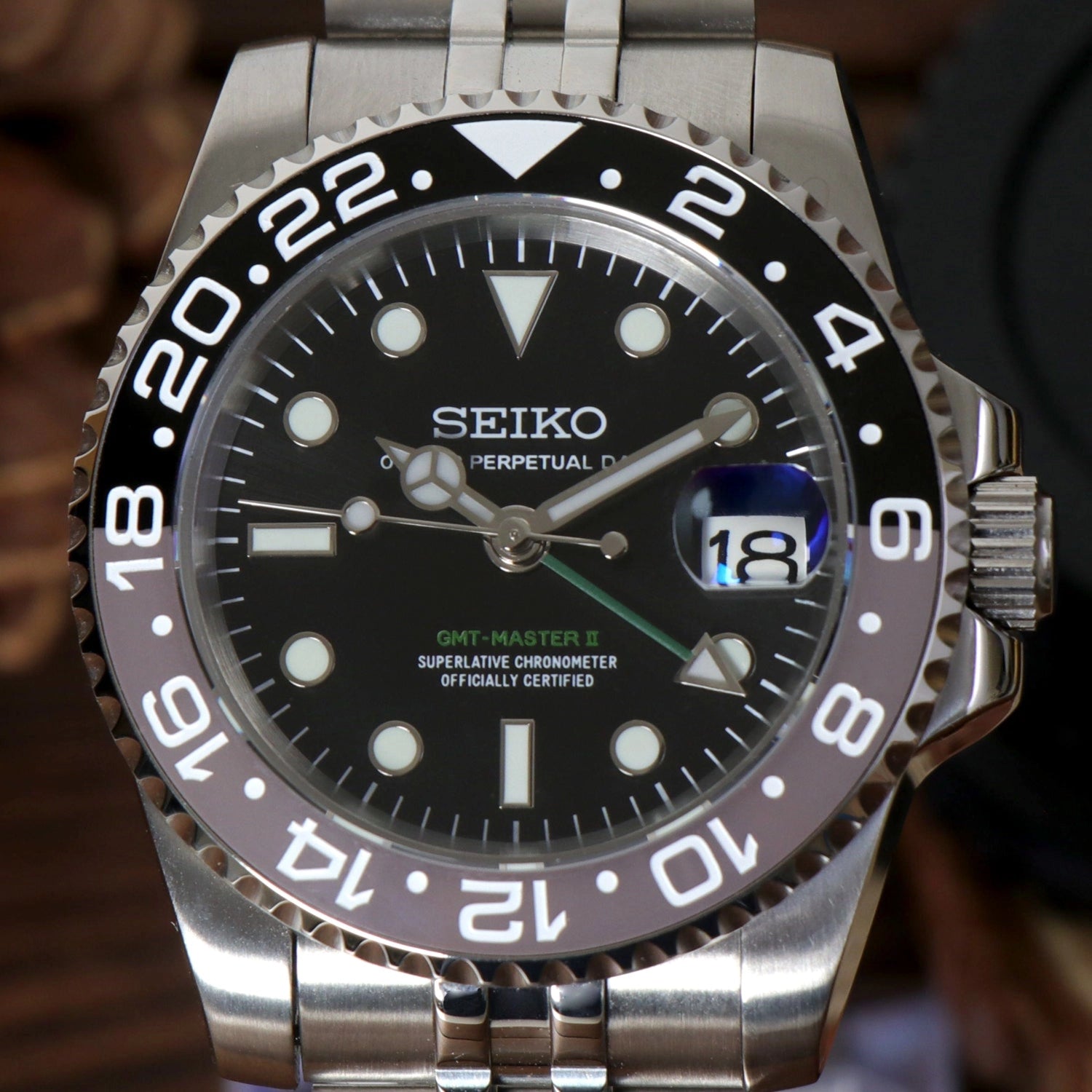 Seiko Mod GMT Bruce Wayne
