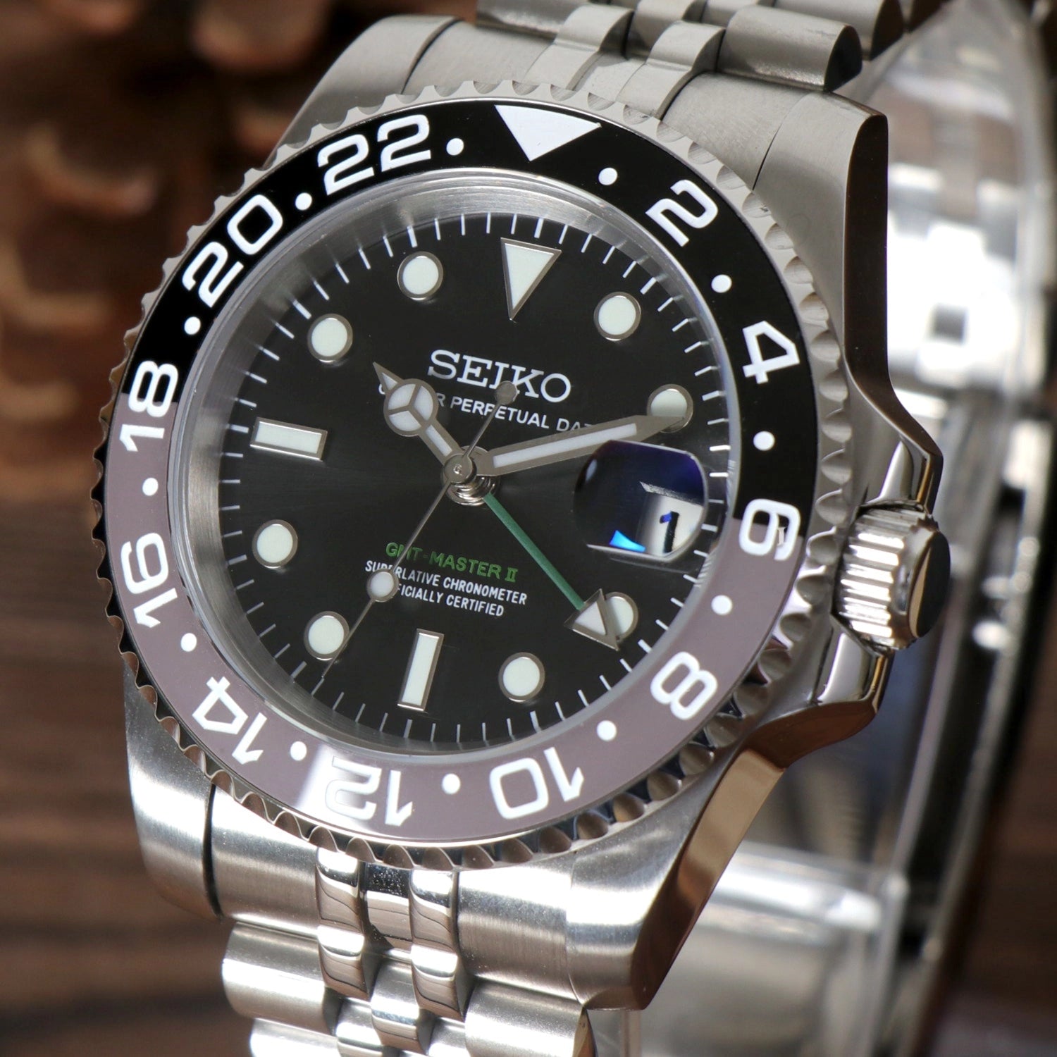 Seiko Mod GMT Bruce Wayne