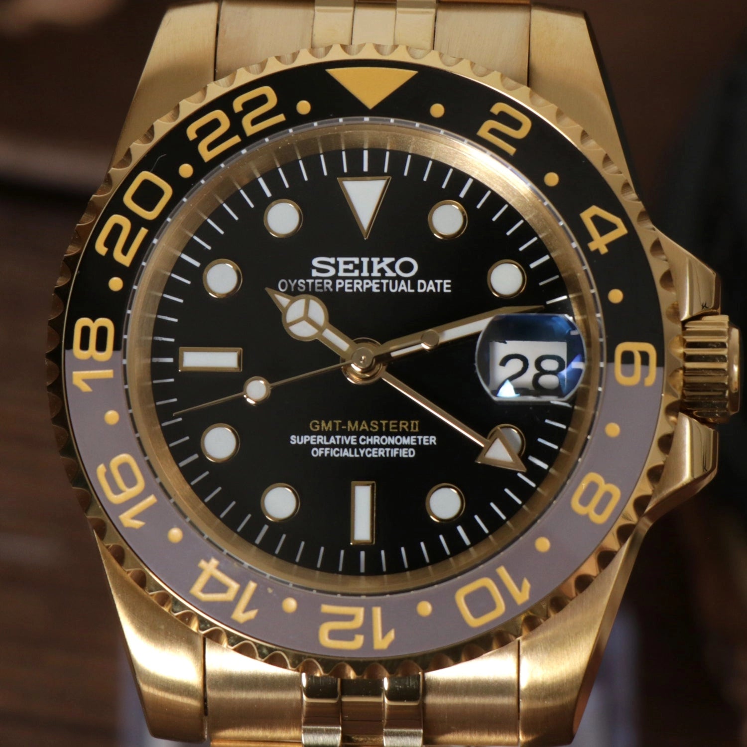 Seiko Mod GMT Master Gold