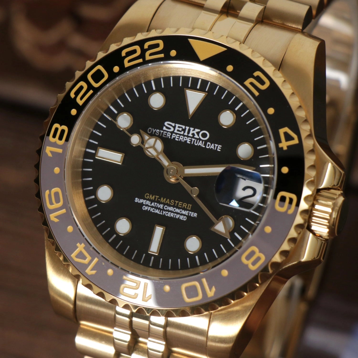 Seiko Mod GMT Master Gold