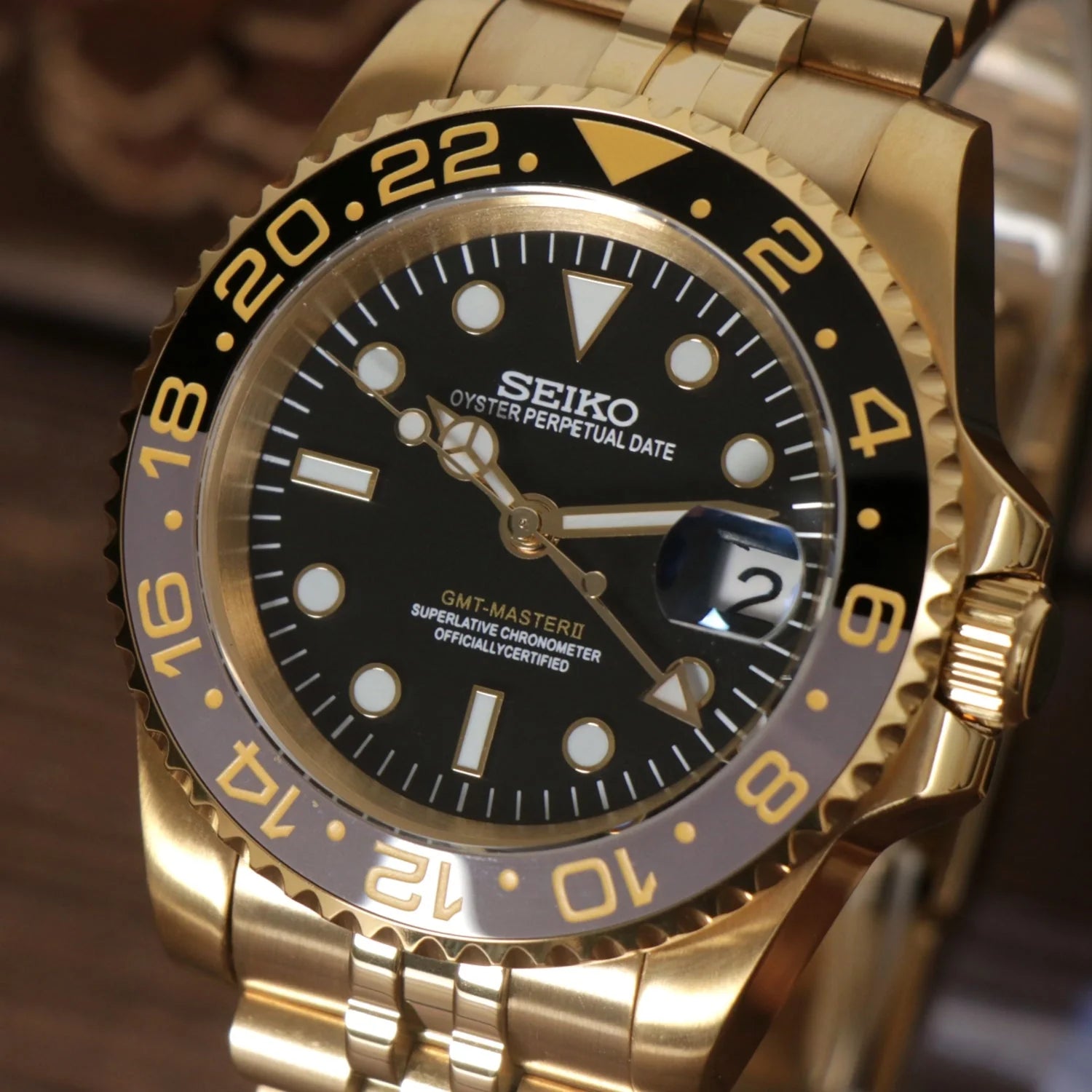 Seiko Mod GMT Master Gold