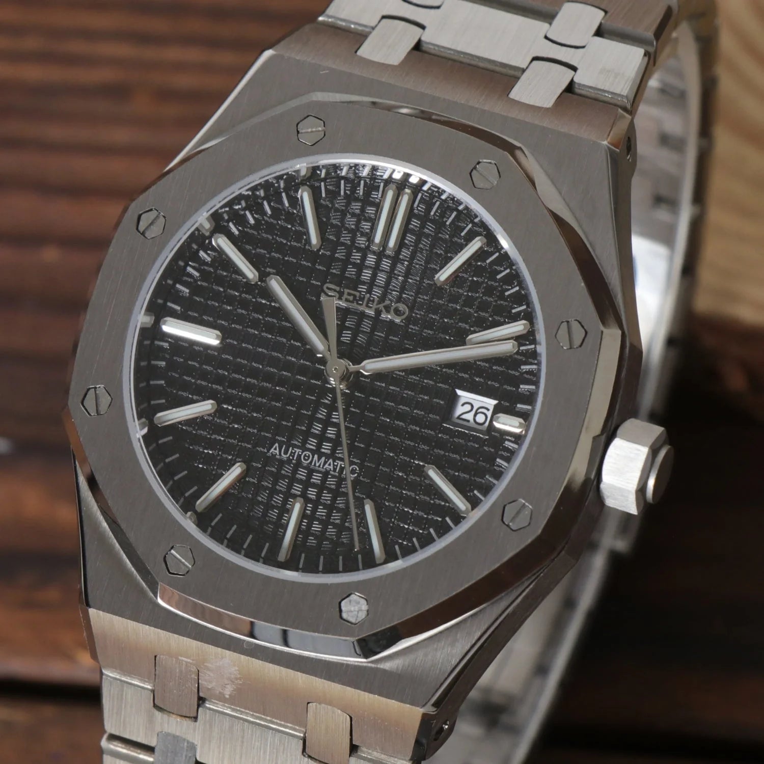 Seiko Mod Royal Oak Noir