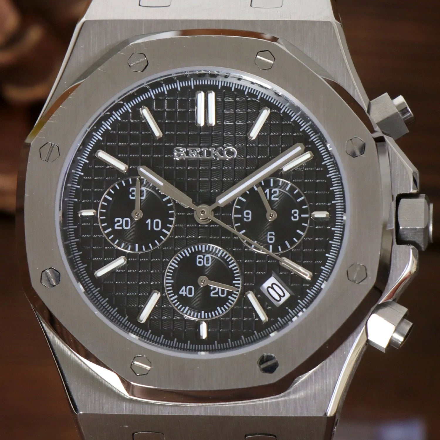 Chronographe Seiko Royal Oak Noir