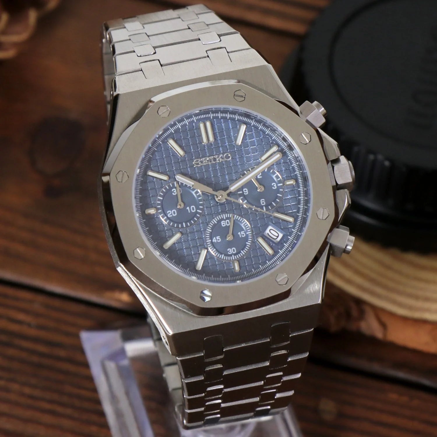 Chronographe Seiko Royal Oak Bleu