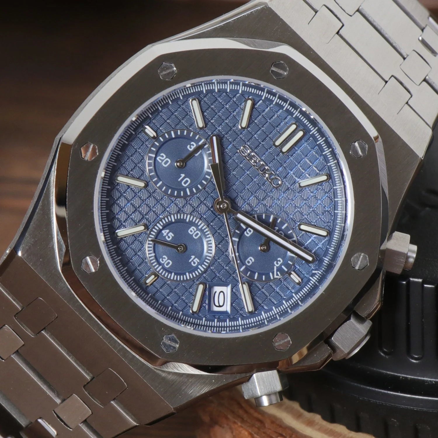 Chronographe Seiko Royal Oak Bleu