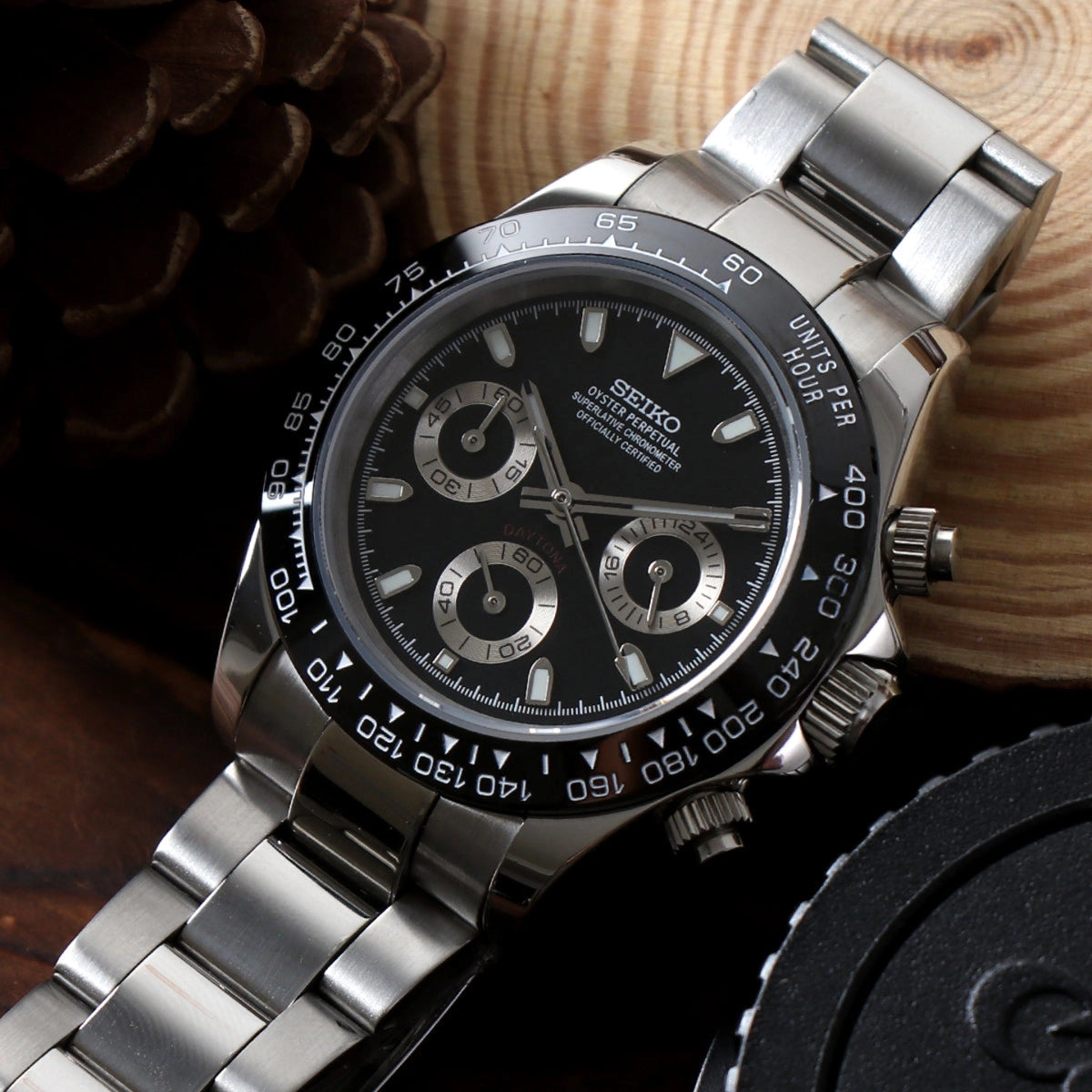 Seiko Mod Daytona Black Panda