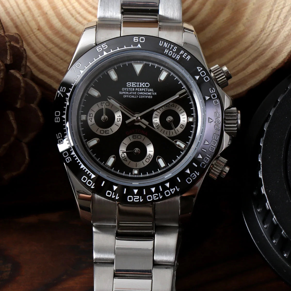 Seiko Mod Daytona Black Panda