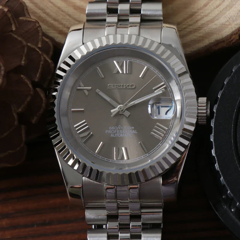 Seiko Mod Datejust Gris Romain