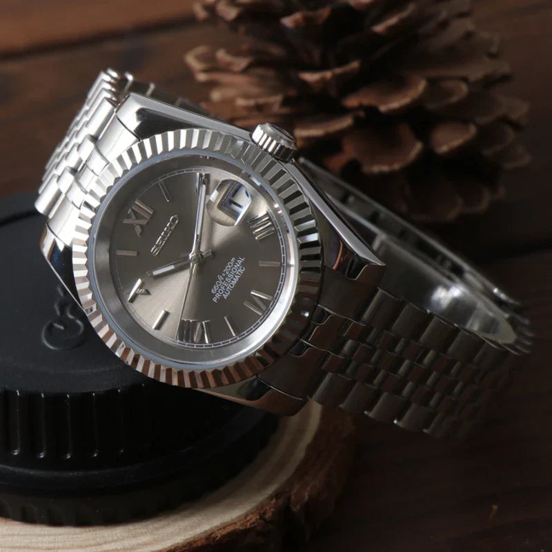 Seiko Mod Datejust Gris Romain