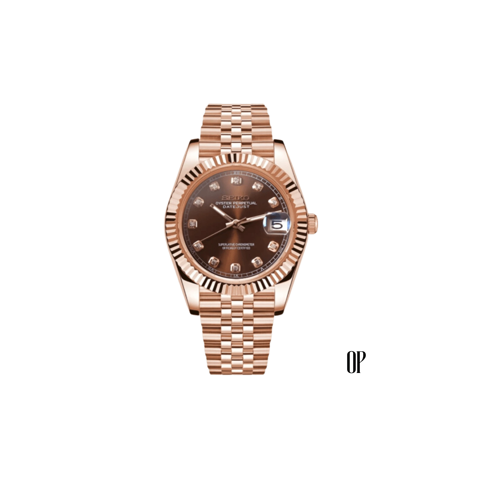 Seiko Mod Datejust Roman Champagne.