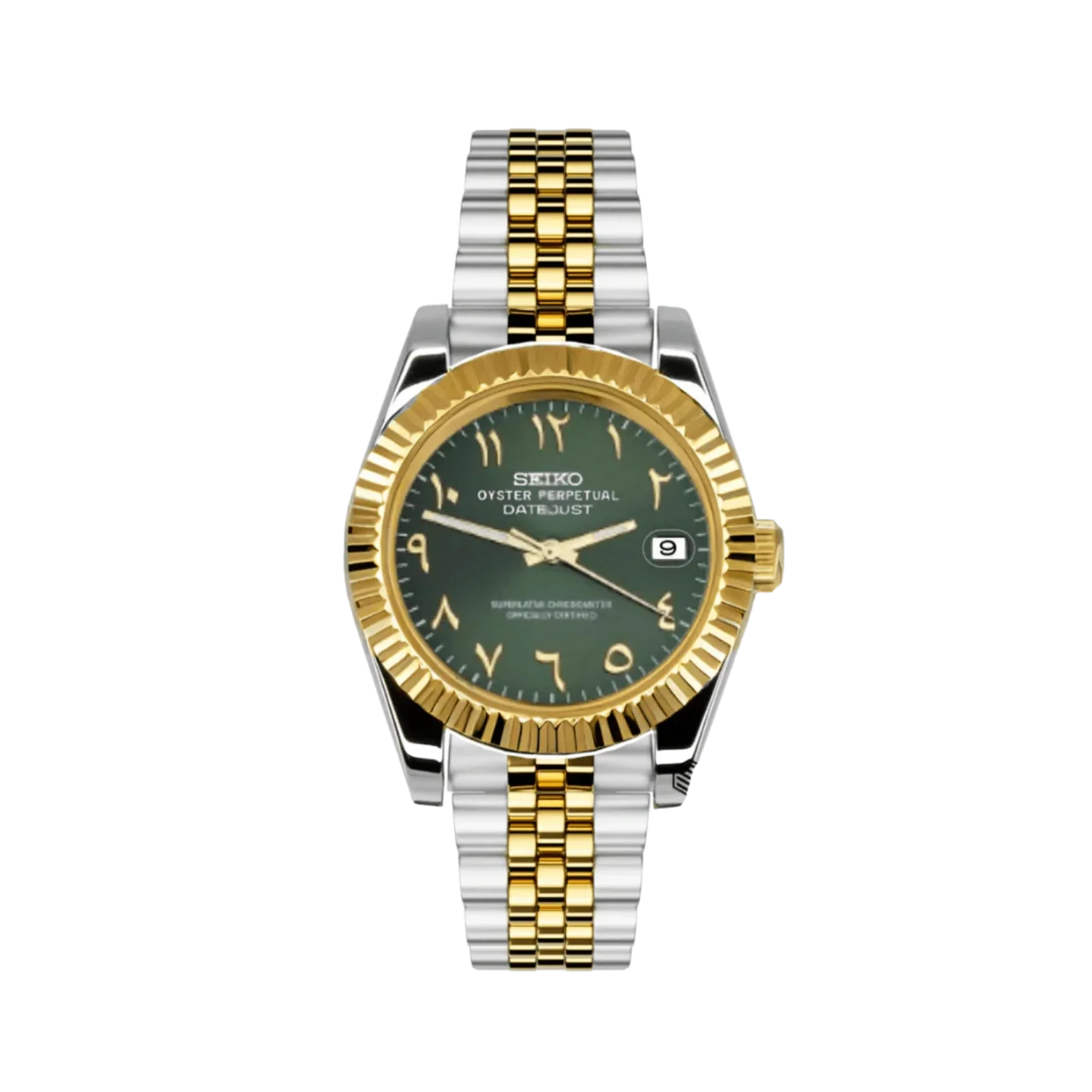 seiko-mod-datejust-arabic-green-two-tone