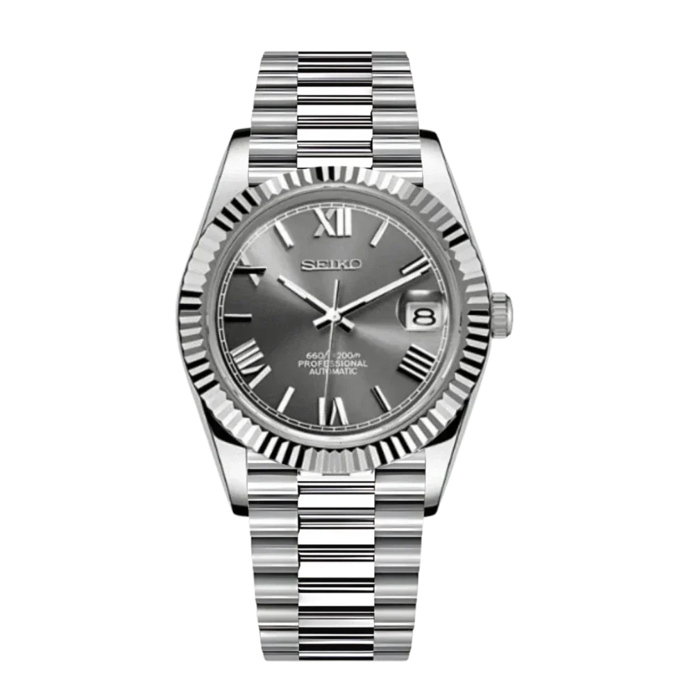 Seiko Mod Datejust Gris Romain