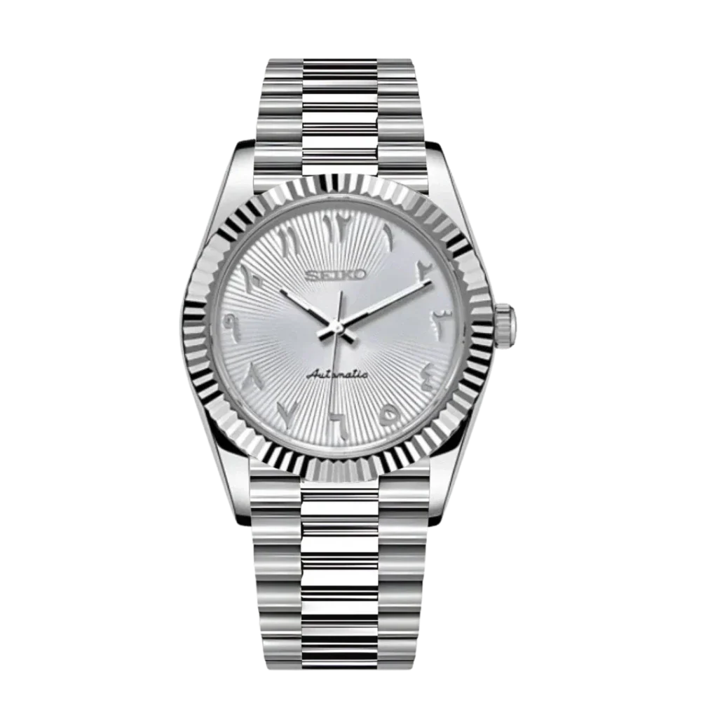 Seiko Mod Datejust Arabic White