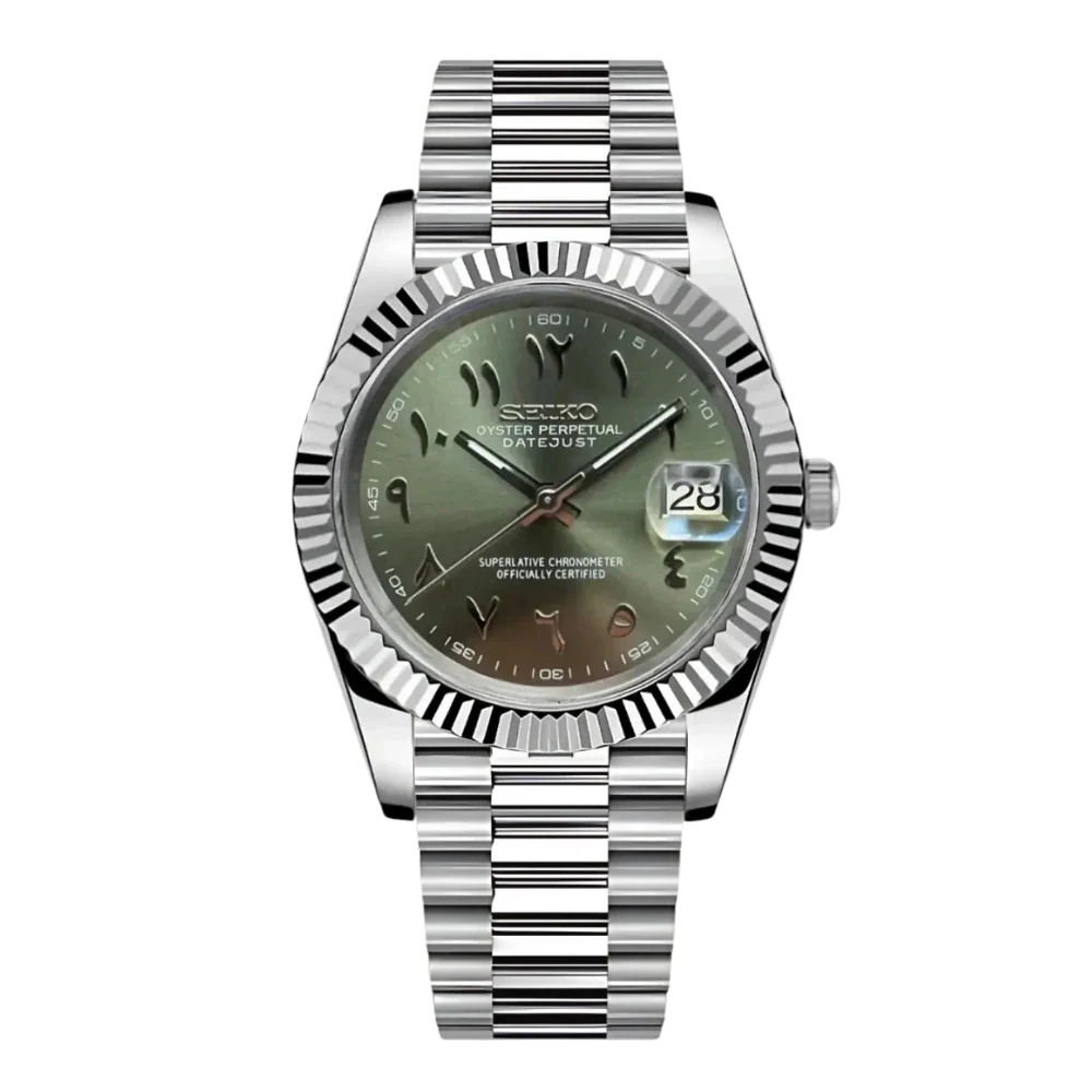 Seiko Mod Datejust Mod Arabe Vert Olive