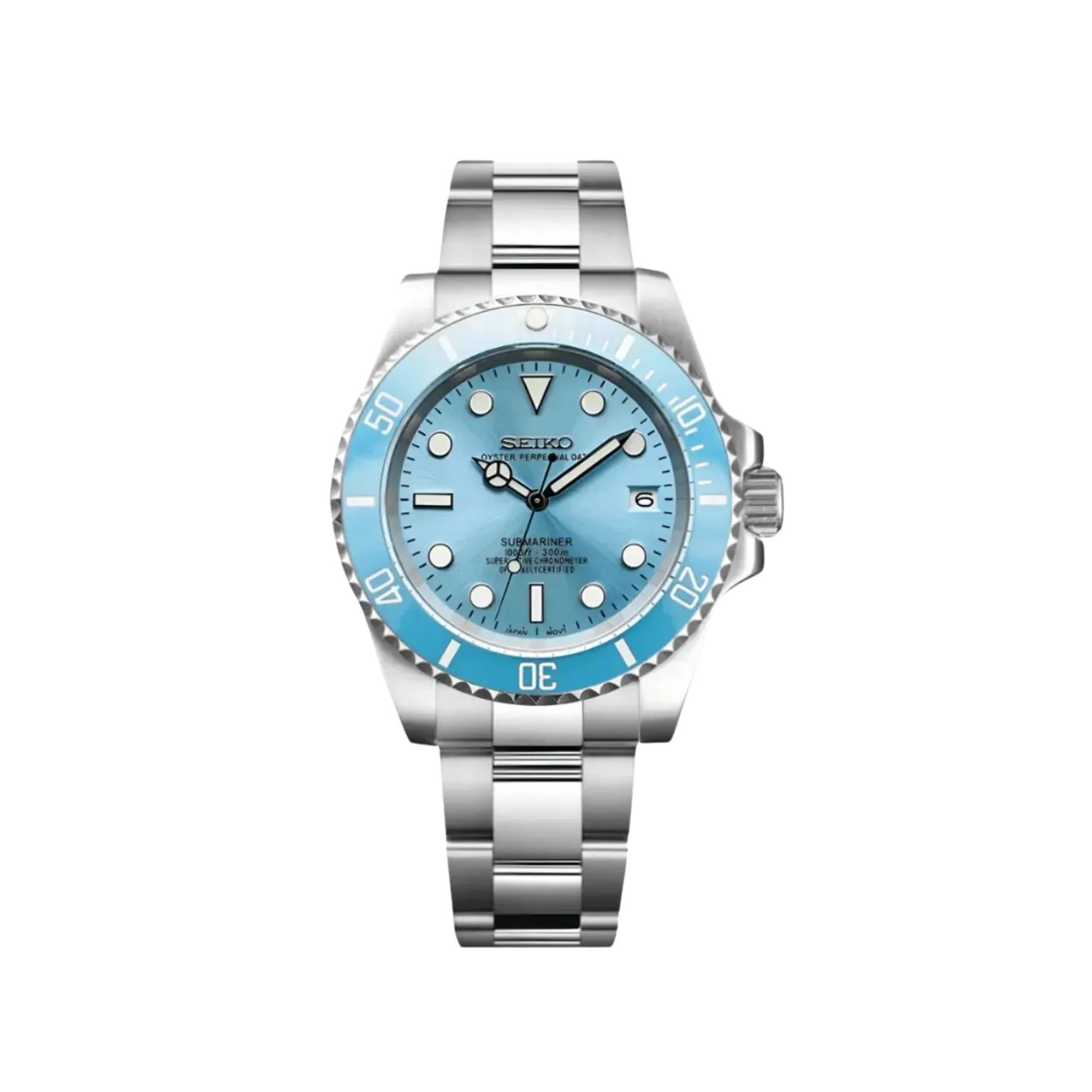 Seiko Mod Submariner Baby Blue.