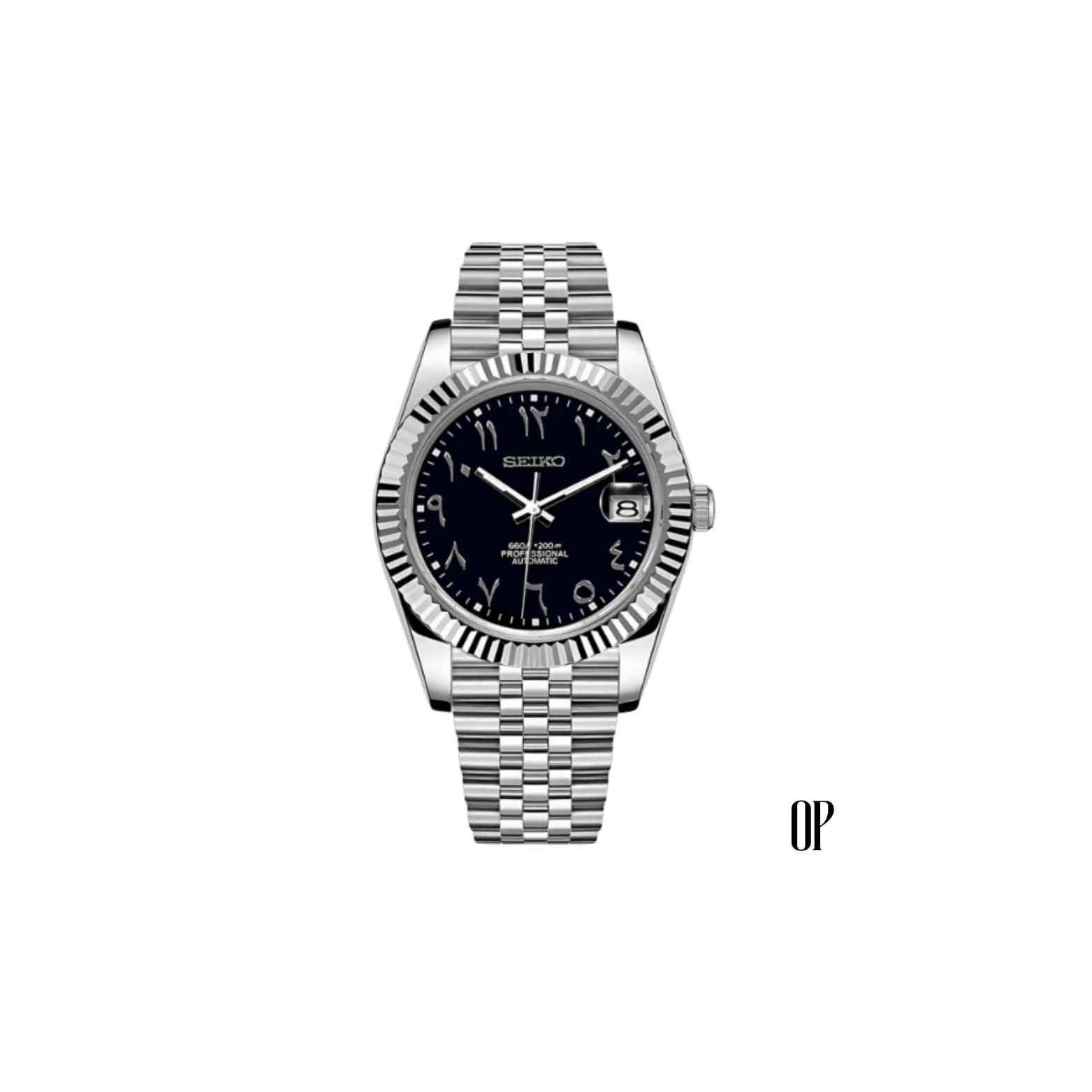 Seiko Mod Datejust Arabic Black.