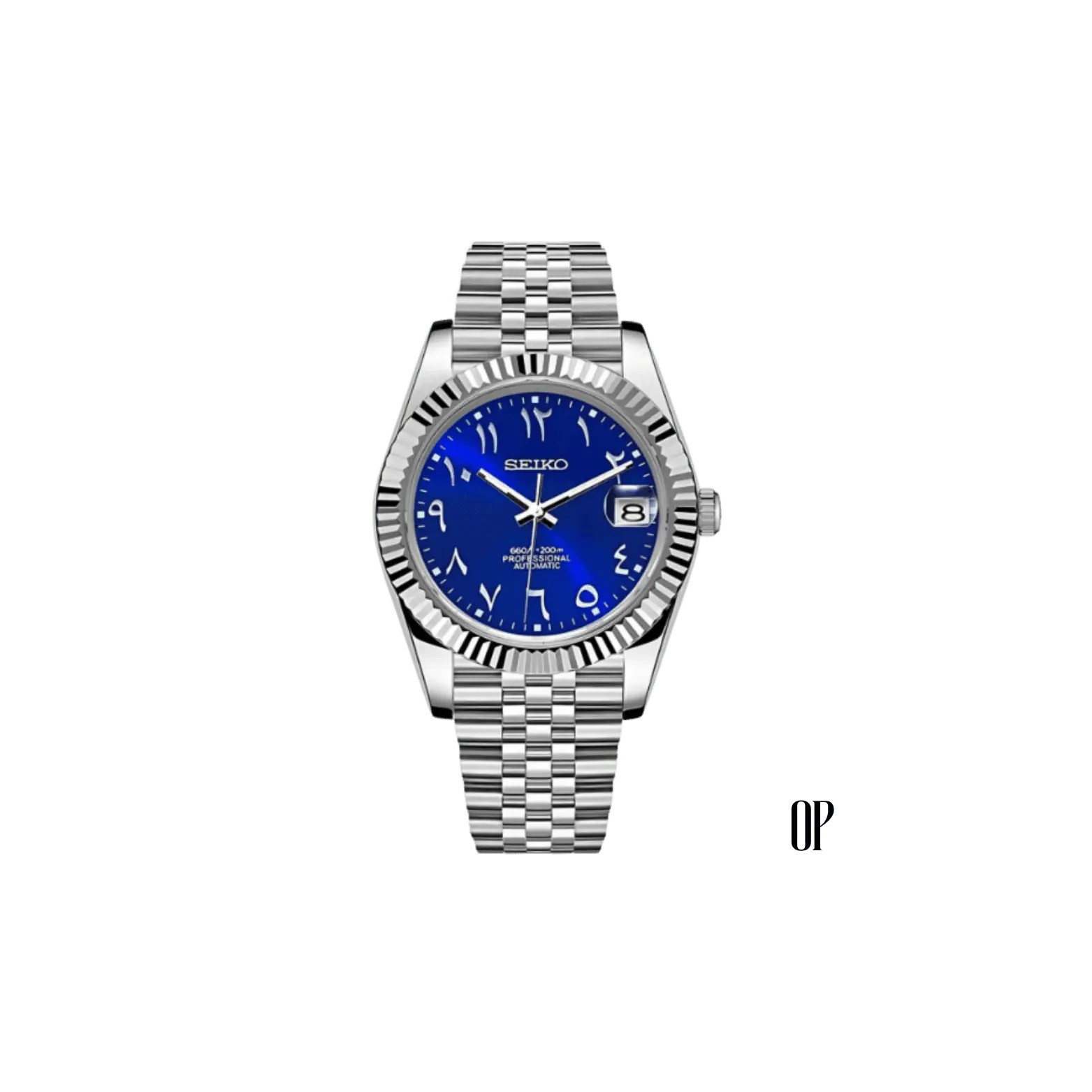 Seiko Mod Datejust Arabic Blue.