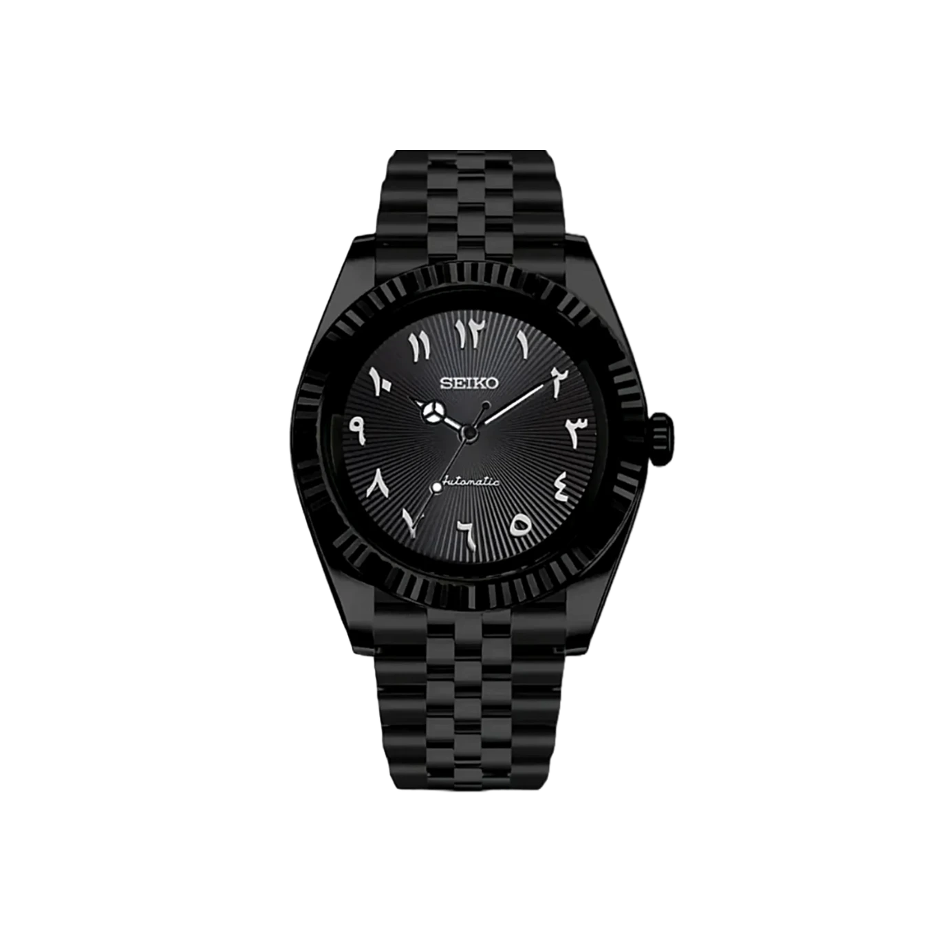 Seiko Mod Datejust Arabic Panthera Black.