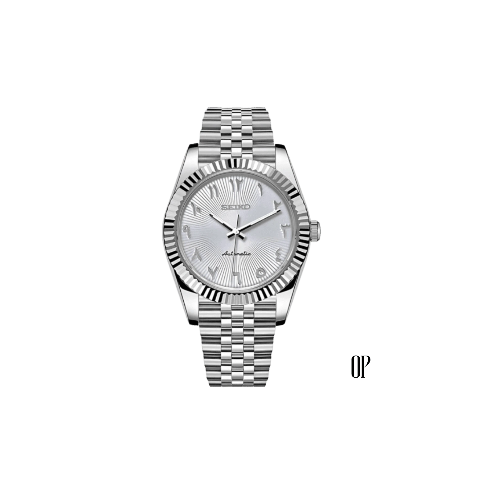 Seiko Mod Datejust Arabic White.