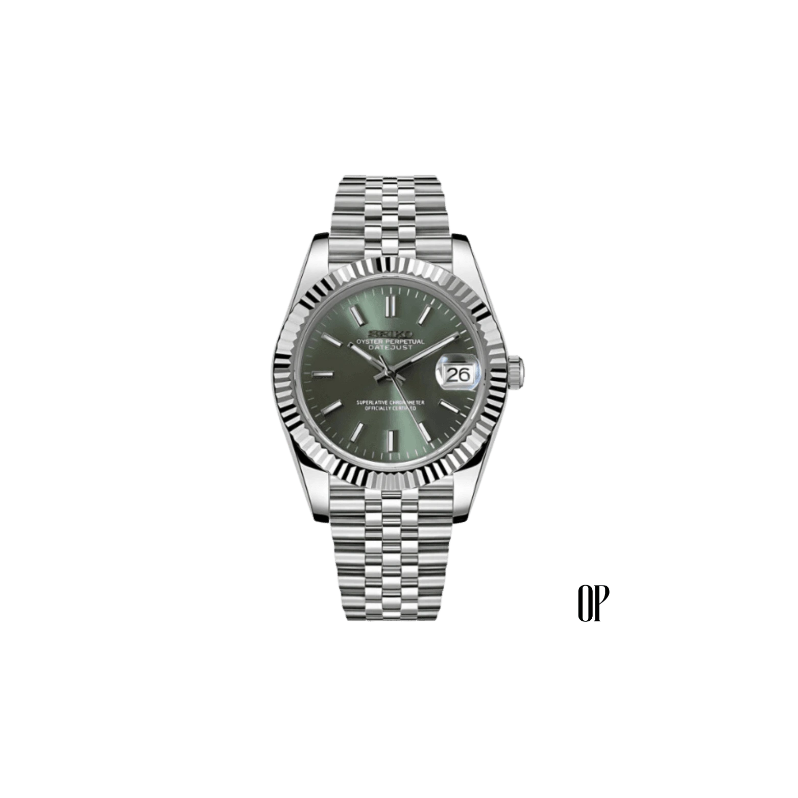 Seiko Mod Datejust Rhodium.