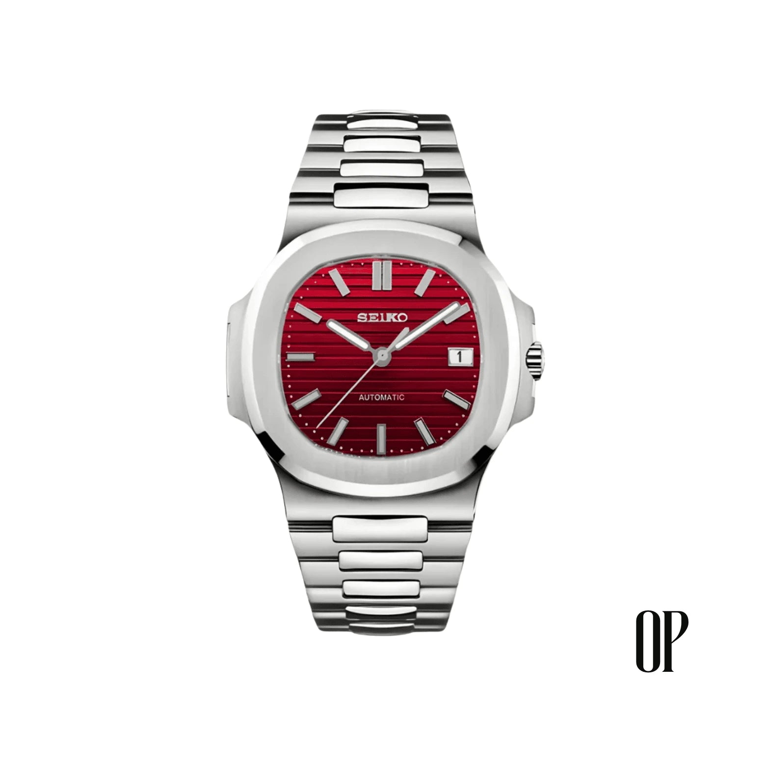 Seiko Mod Nautilus Red.