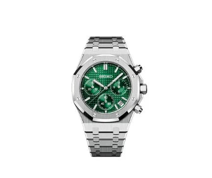Seiko Mod Royal Oak Chronograph Green.