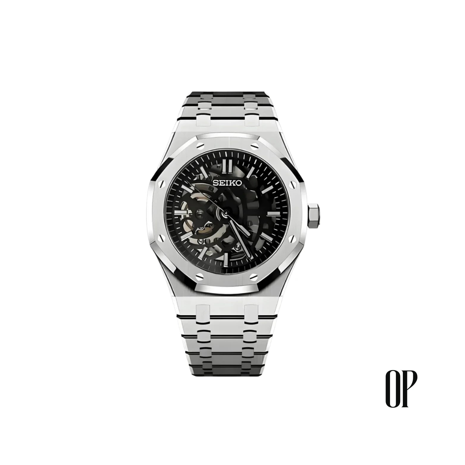 Seiko Mod Royal Oak Skeleton Black.