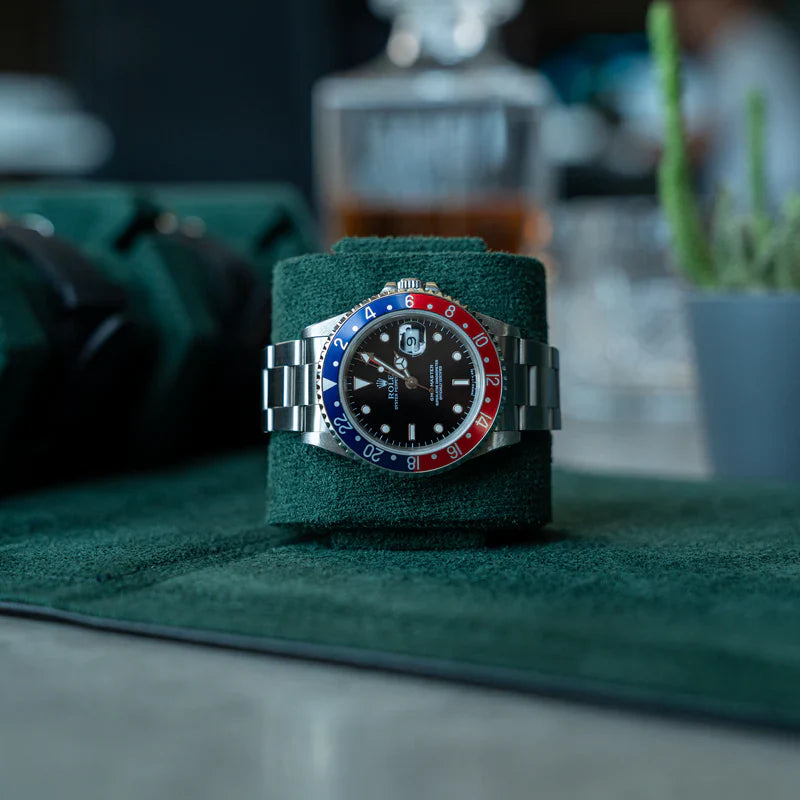 Hexagon Black Green 6 Slot Watch Box