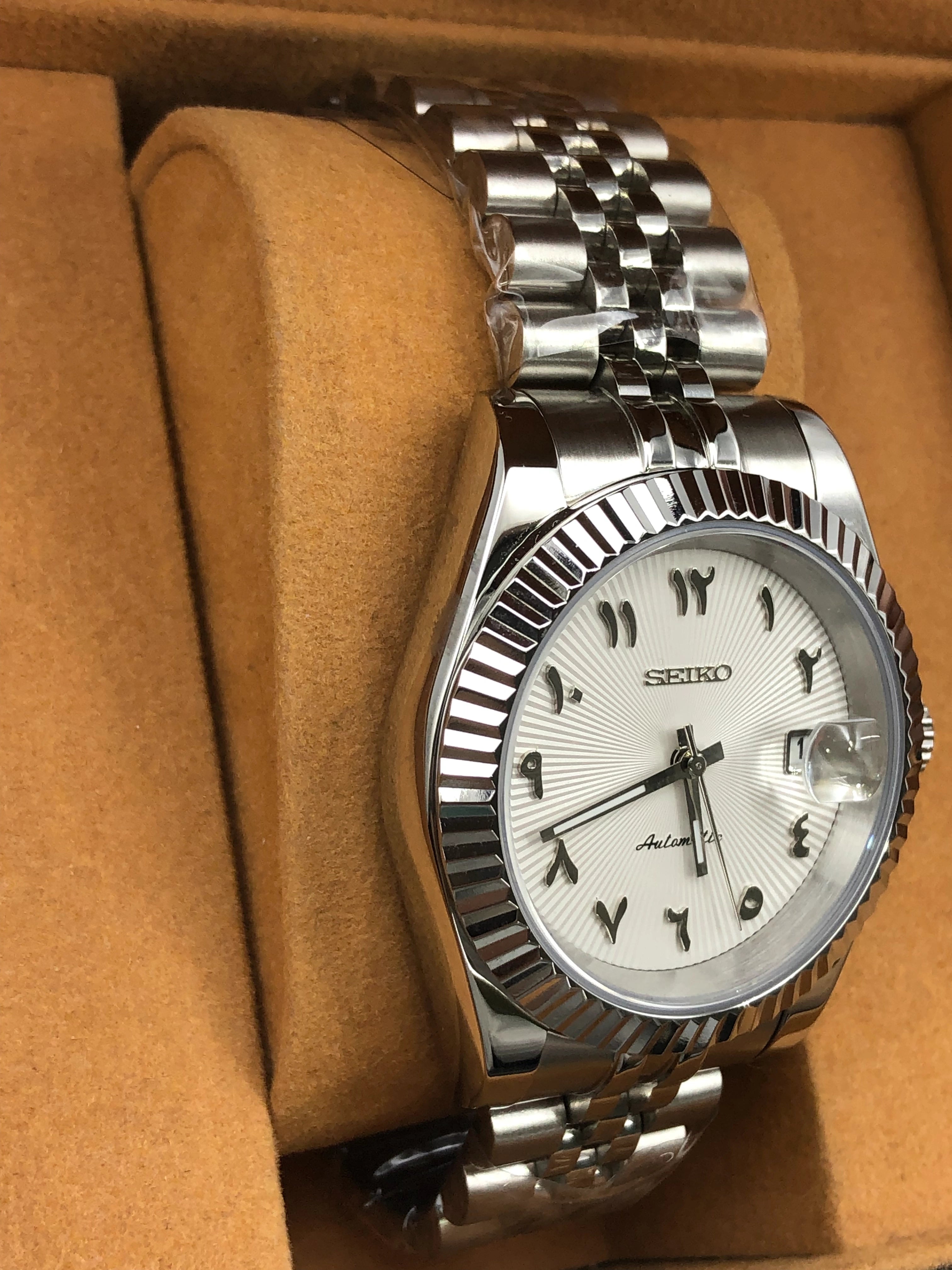 Seiko Mod Datejust Arabic White