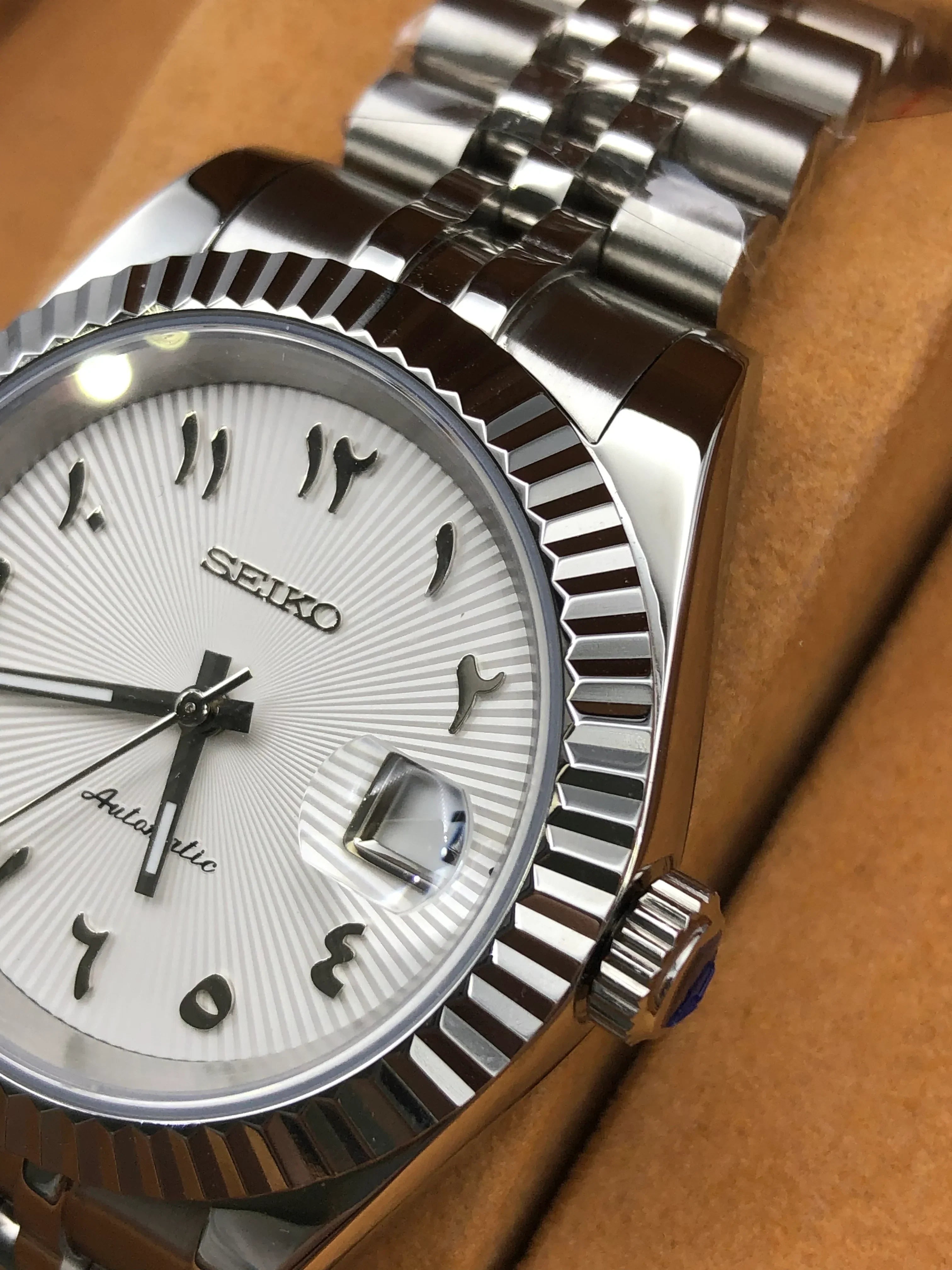 Seiko Mod Datejust Arabe Blanc