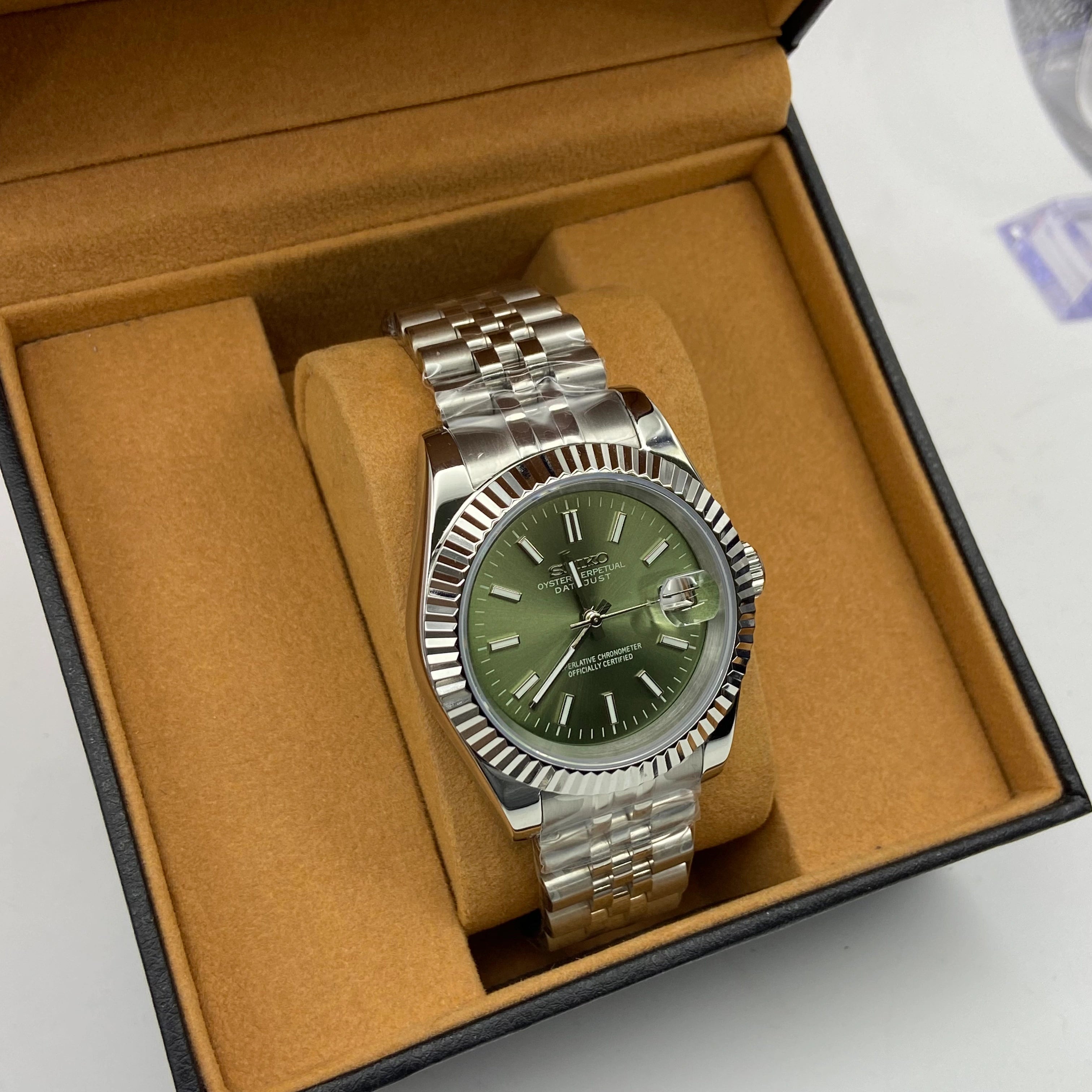 Seiko Mod Datejust Rhodium