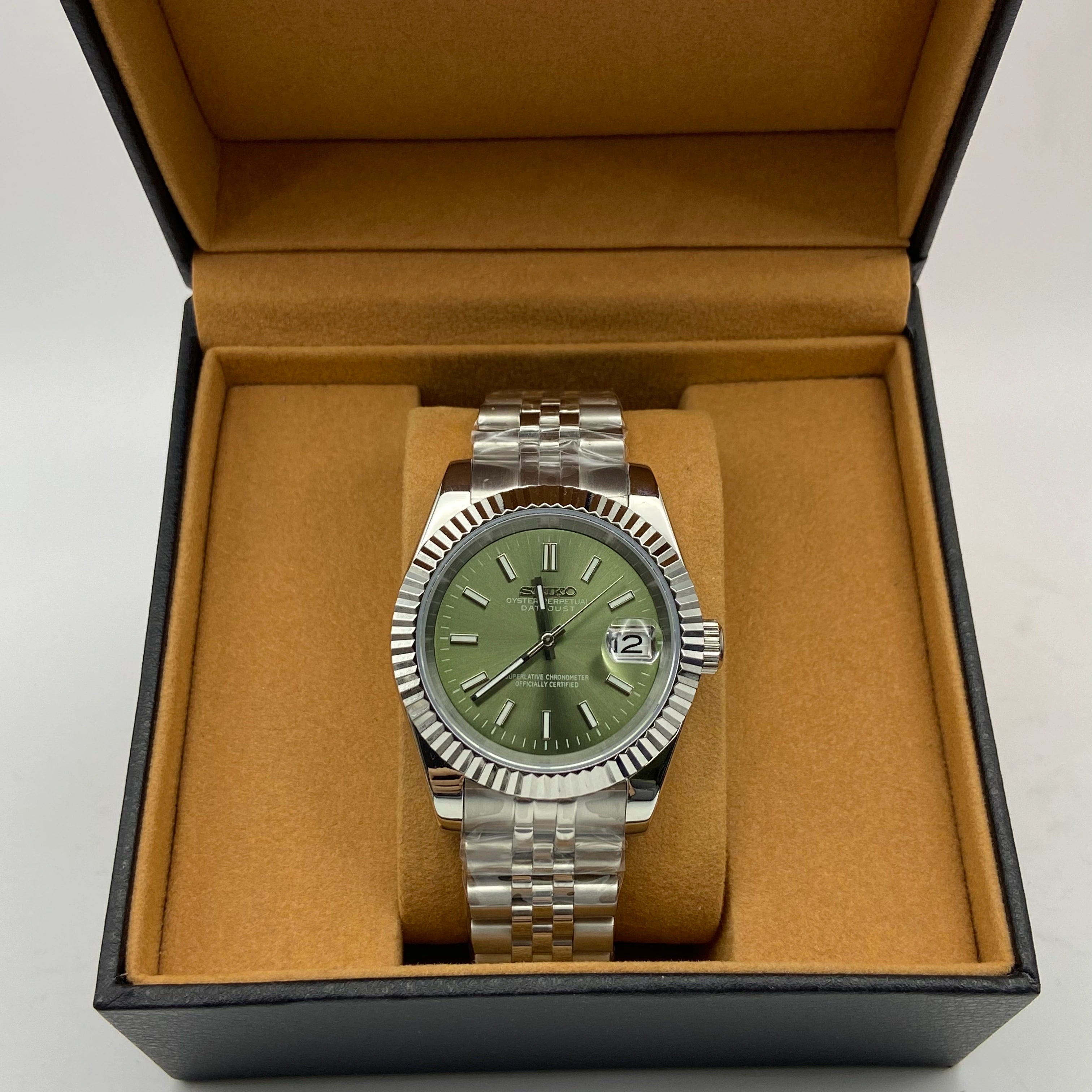 Seiko Mod Datejust Rhodium
