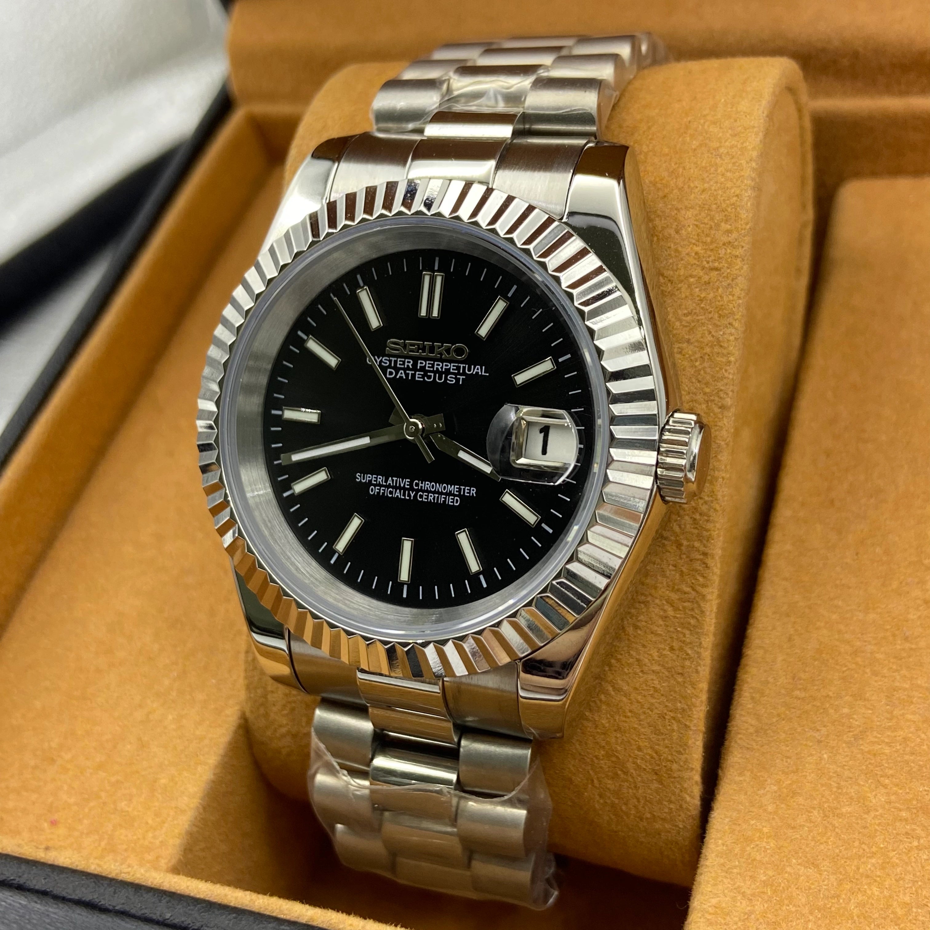 Seiko Mod Datejust Black