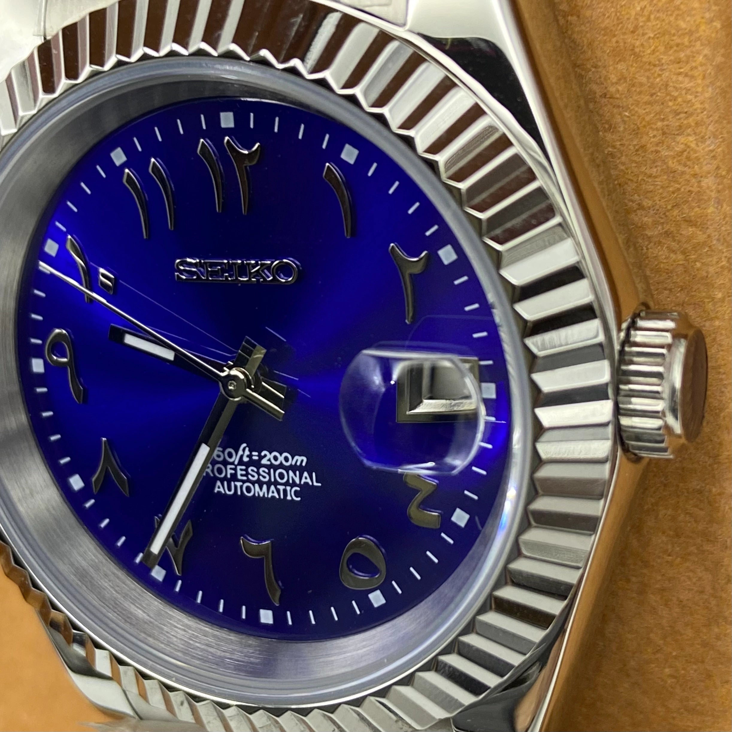 Seiko Mod Datejust Arabic Blue
