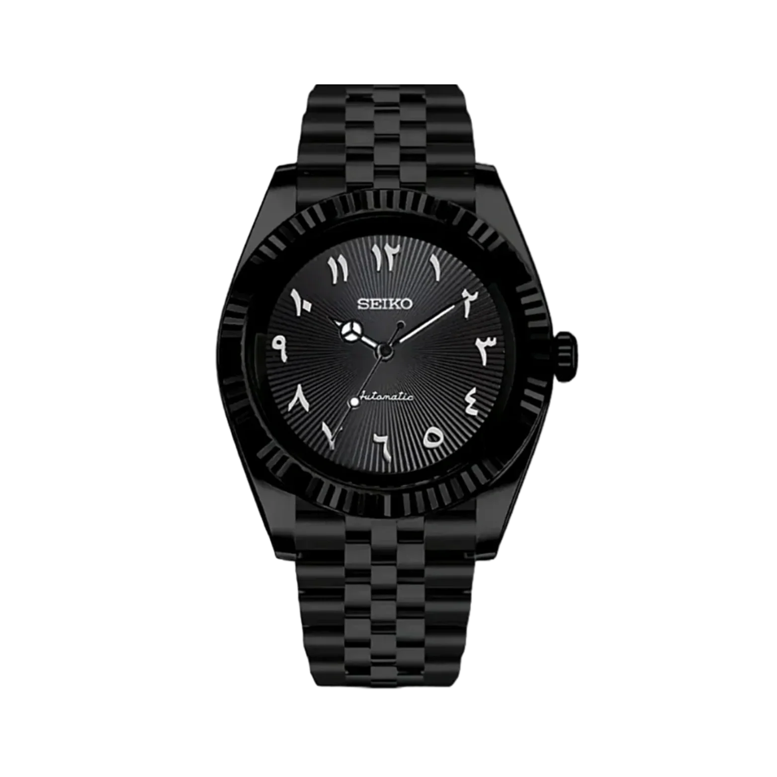 Seiko-Mod-Datejust-Arabic-Panthera-Black