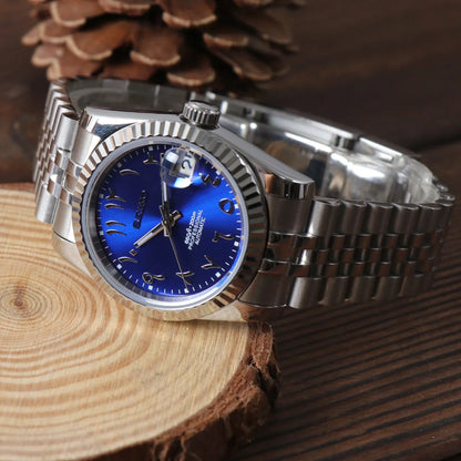 Seiko Mod Datejust Bleu Arabe