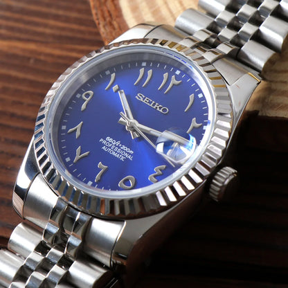 Seiko Mod Datejust Bleu Arabe