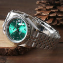 Seiko Mod Datejust Arabic Crystal Green