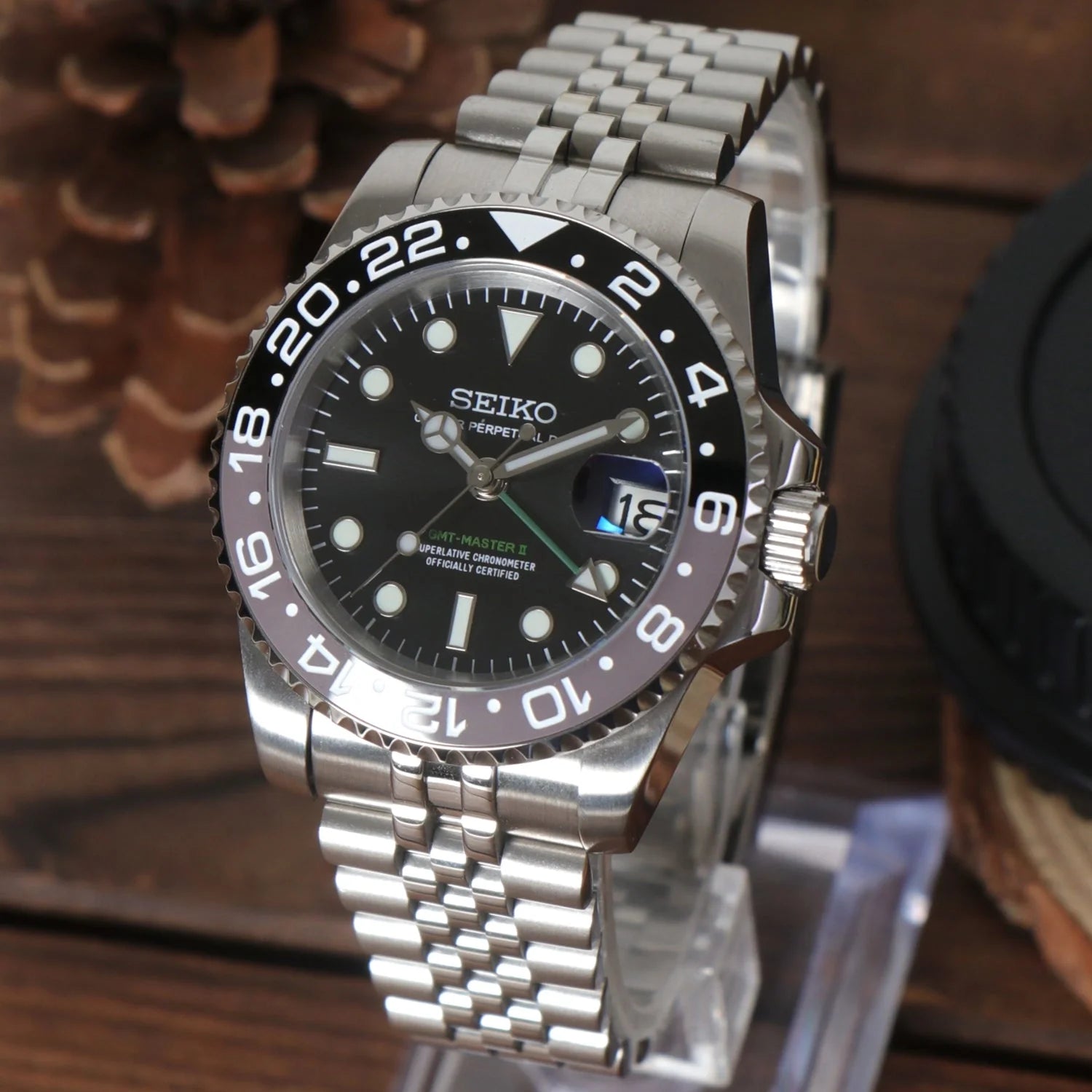 Seiko Mod GMT Bruce Wayne