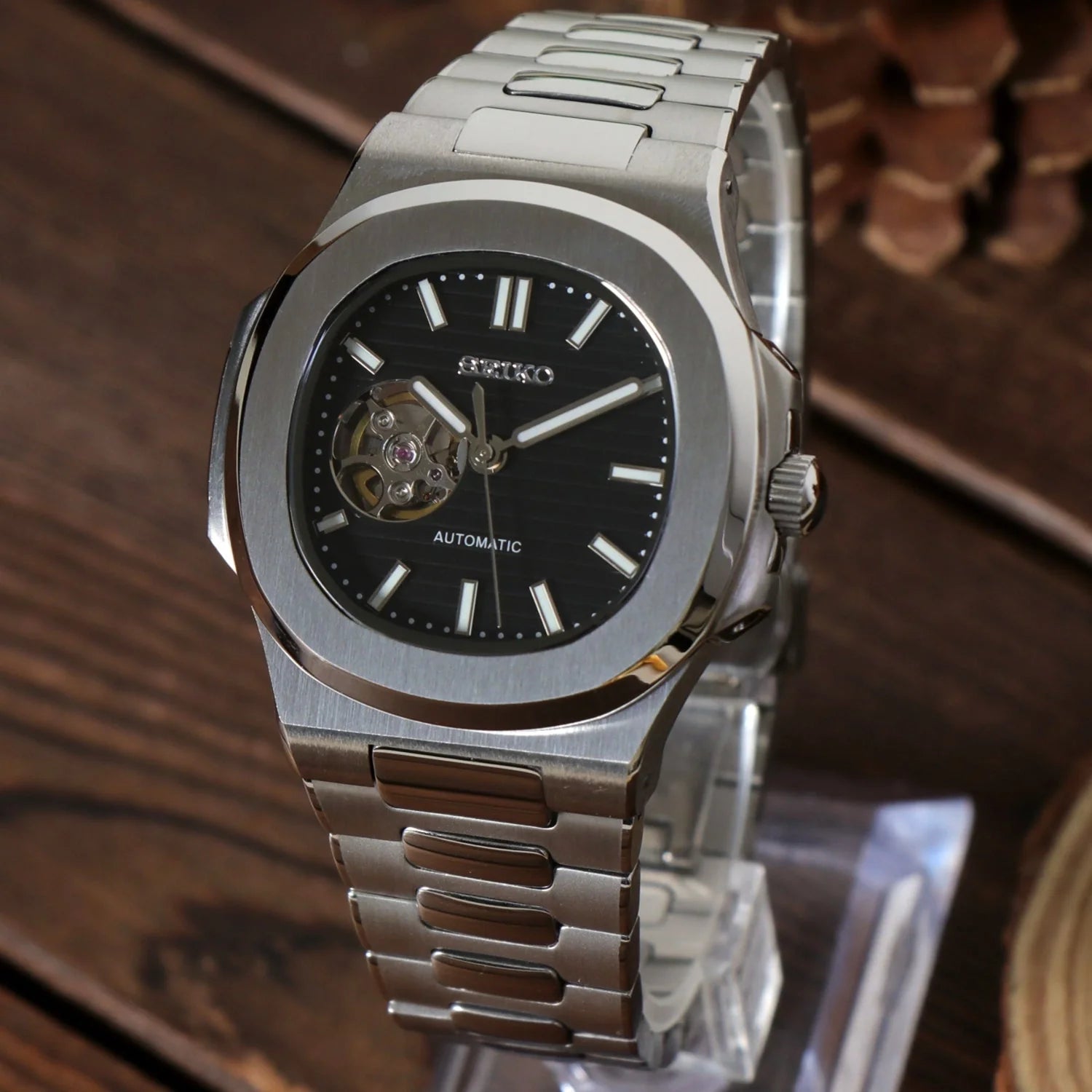 Seiko Nautilus Open Heart Black