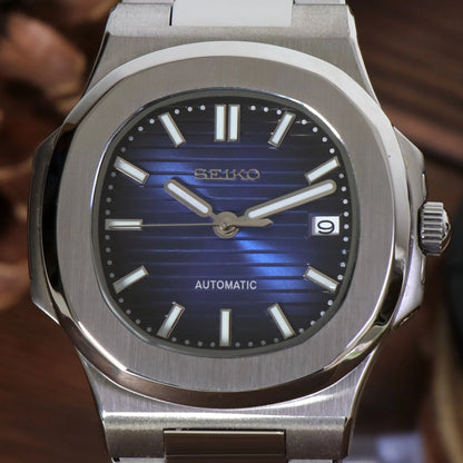 Seiko Mod Nautilus Bleu