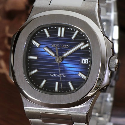 Seiko Mod Nautilus Bleu