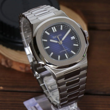 Seiko Mod Nautilus Bleu