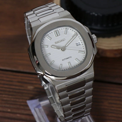Seiko Mod Nautilus Blanc