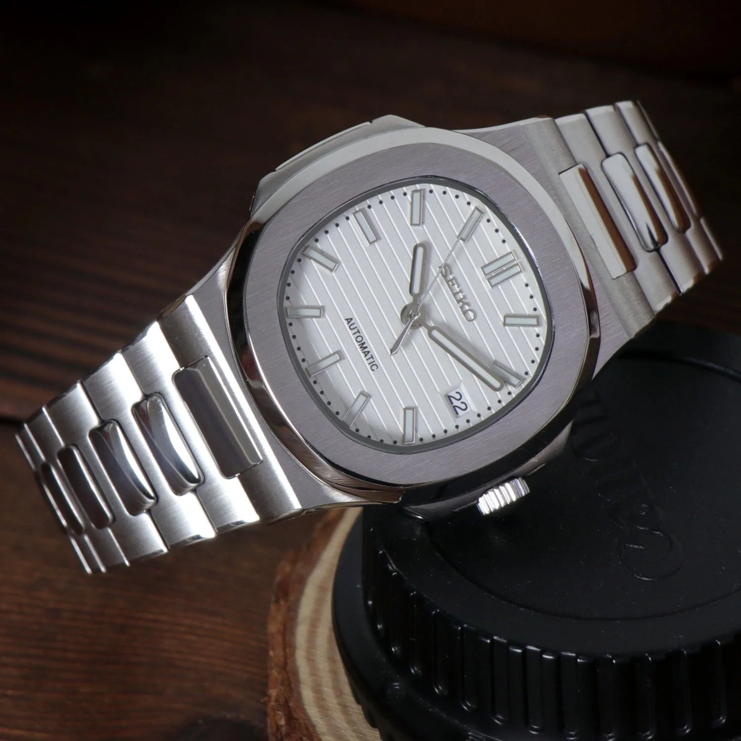 Seiko Mod Nautilus Blanc