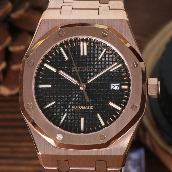 Seiko Mod Royal Oak Rose Gold