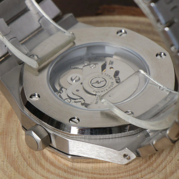 Seiko Mod Royal Oak Skeleton Black
