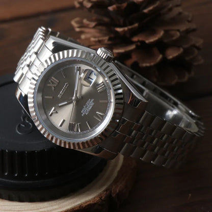Seiko Mod Datejust Gris Romain